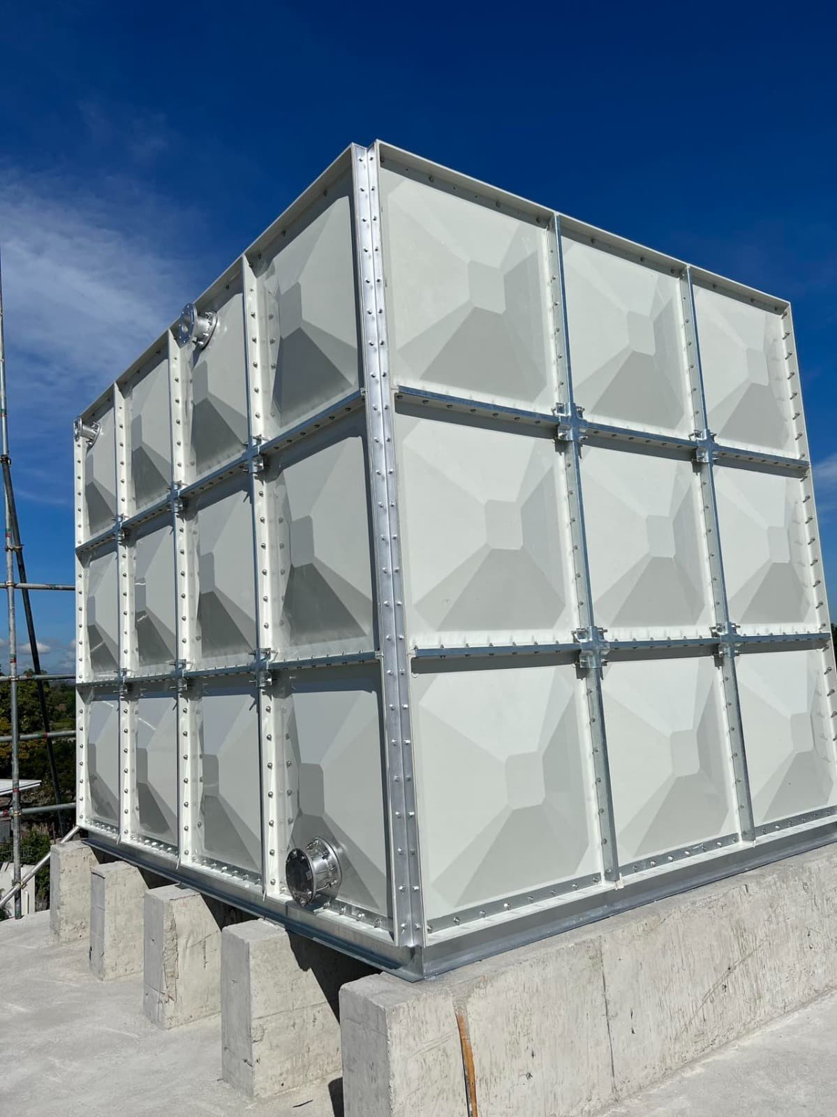 TankSmith FRP water tank — large capacity installation